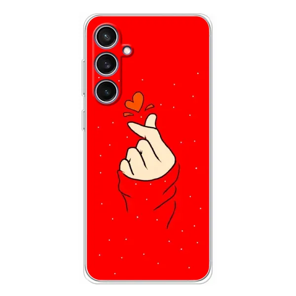 Чехол с рисунком «Сердце на красном» для Samsung Galaxy S24 FE Чехол с рисунком «Сердце на красном» для Samsung Galaxy S24 FE