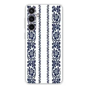 Силіконовый Чохол на Samsung Galaxy S24 FE з картинкой Вишиванки (Синя вишиванка)