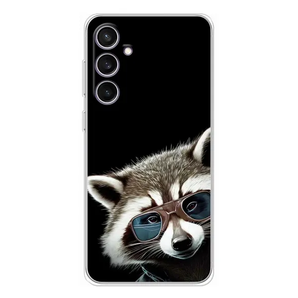 Чехол с рисунком «Стильный Енот» для Samsung Galaxy S24 FE Чехол с рисунком «Стильный Енот» для Samsung Galaxy S24 FE