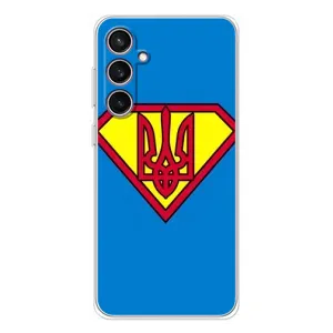 Чохол з картинкою (Патріотичний ГЕРБ) на Samsung Galaxy S24 FE (Герб - супер герой)
