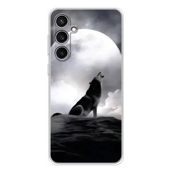 Чехол с рисунком «Волк и луна» для Samsung Galaxy S24 FE Чехол с рисунком «Волк и луна» для Samsung Galaxy S24 FE