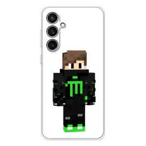 Чехлы для Samsung Galaxy S24 FE (Персонажи Майн Крафт) (Зеленый мальчик)