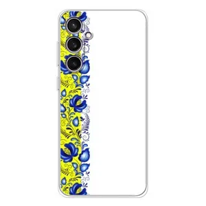 Силіконовый Чохол на Samsung Galaxy S24 FE з картинкой Вишиванки (Жовто-біла вишиванка)