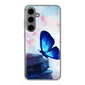 Силіконовий бампер з картинкою звірів для Samsung Galaxy S24 Plus (Метелик синій)