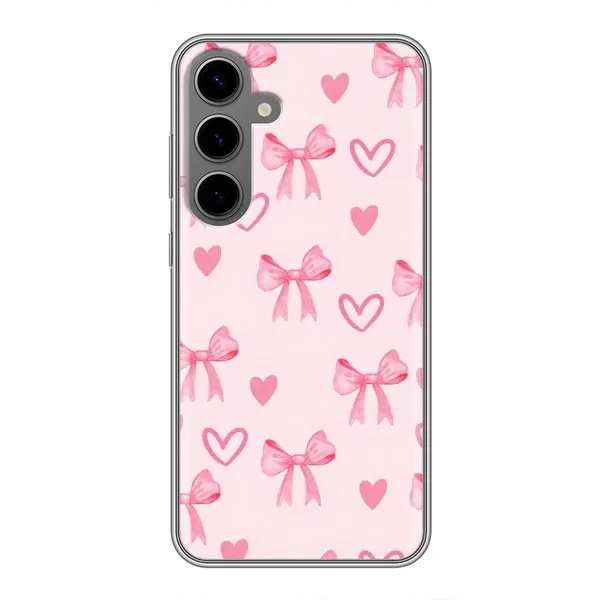 Чехол с рисунком «Бантики и сердечки» для Samsung Galaxy S24 Plus Чехол с рисунком «Бантики и сердечки» для Samsung Galaxy S24 Plus