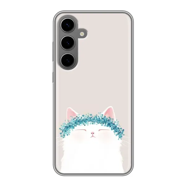 Чехол с рисунком «Белый котик» для Samsung Galaxy S24 Plus Чехол с рисунком «Белый котик» для Samsung Galaxy S24 Plus