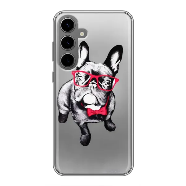 Чехол с рисунком «Бульдог в очках» для Samsung Galaxy S24 Plus Чехол с рисунком «Бульдог в очках» для Samsung Galaxy S24 Plus