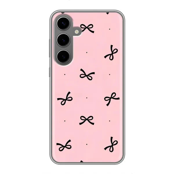 Чехол с рисунком «Черные бантики» для Samsung Galaxy S24 Plus Чехол с рисунком «Черные бантики» для Samsung Galaxy S24 Plus