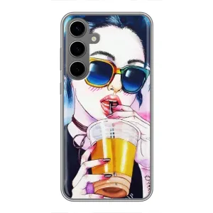 Чехол с картинкой Модные Девчонки Samsung Galaxy S24 Plus (Девушка с коктейлем)