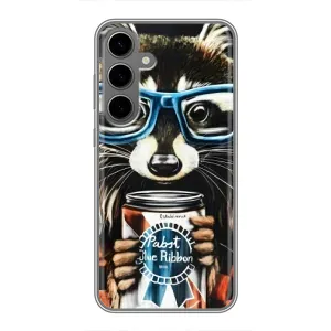 Силіконовий Чохол з Энотами на Samsung Galaxy S24 Plus (Єнот в окулярах)