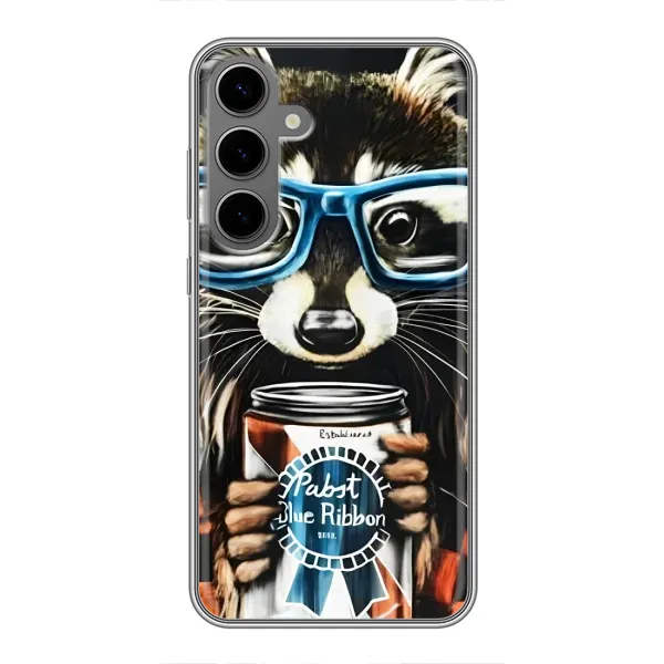 Чехол с рисунком «Енот в очках» для Samsung Galaxy S24 Plus Чехол с рисунком «Енот в очках» для Samsung Galaxy S24 Plus