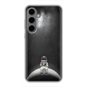 Силиконовый Чехол с принтом "Космонавты" на Samsung Galaxy S24 Plus (Космонавт романтик)