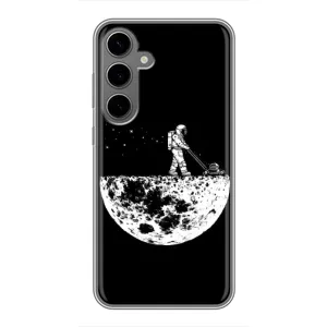 Силиконовый Чехол с принтом "Космонавты" на Samsung Galaxy S24 Plus (Космонавт)