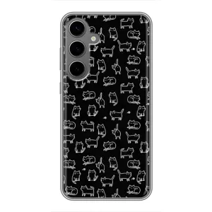Чехол на тематику: Коты для Samsung Galaxy S24 Plus (Котики на черном)