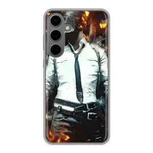 Силиконовый чехол с картинкой "Герой Pubg" на Samsung Galaxy S24 Plus (Man Пубг)
