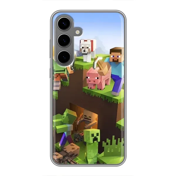 Чехол с рисунком «Майн-крафт» для Samsung Galaxy S24 Plus Чехол с рисунком «Майн-крафт» для Samsung Galaxy S24 Plus