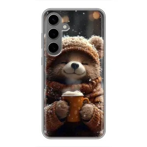 Друкований чохол 'Звірята з кавою' для Samsung Galaxy S24 Plus (Ведмедик з кавою)
