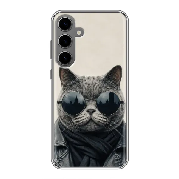 Чехол с рисунком «Модный кот» для Samsung Galaxy S24 Plus Чехол с рисунком «Модный кот» для Samsung Galaxy S24 Plus