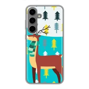 Силіконовий бампер з картинкою звірів для Samsung Galaxy S24 Plus (Олень із шарфом)