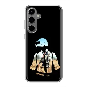Силиконовый чехол с картинкой "Герой Pubg" на Samsung Galaxy S24 Plus (Пубг мен)