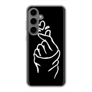 Чехлы (Знак сердечка) на Samsung Galaxy S24 Plus (Сердце на черном)