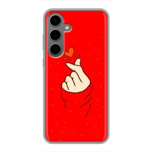 Чехлы (Знак сердечка) на Samsung Galaxy S24 Plus (Сердце на красном)
