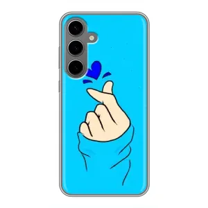 Чехлы (Знак сердечка) на Samsung Galaxy S24 Plus (Сердце на синем)