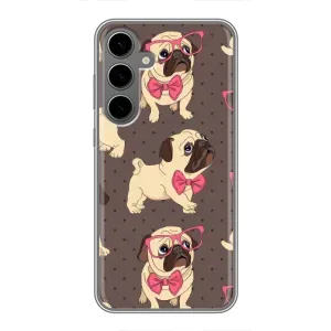 Чехол (ТПУ) Милые собачки для Samsung Galaxy S24 Plus (Собачки Мопсики)