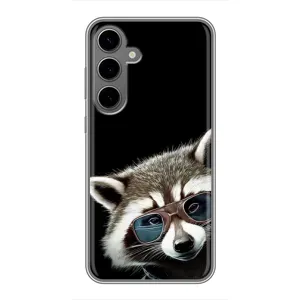 Силіконовий Чохол з Энотами на Samsung Galaxy S24 Plus (Стильний Єнот)