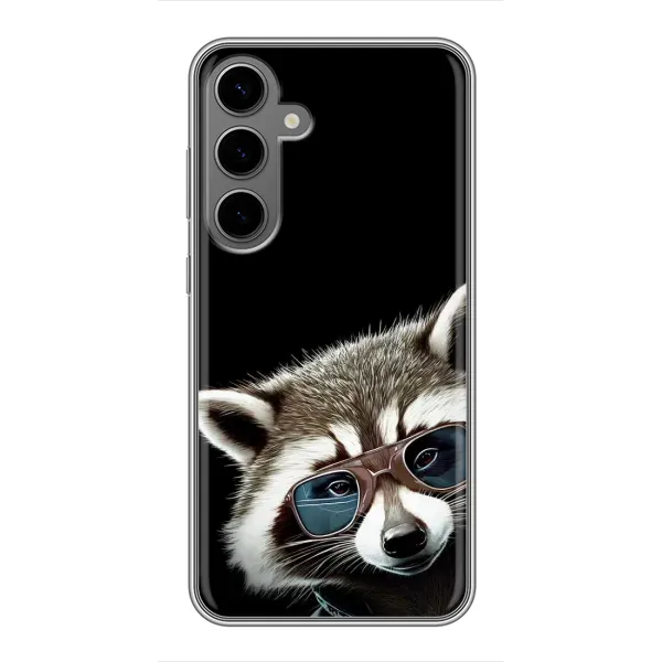 Чехол с рисунком «Стильный Енот» для Samsung Galaxy S24 Plus Чехол с рисунком «Стильный Енот» для Samsung Galaxy S24 Plus