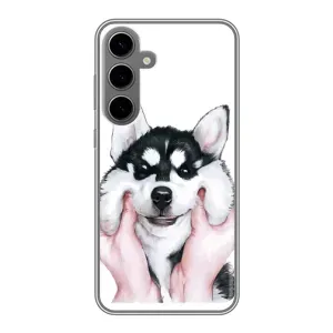 Бампер для Samsung Galaxy S24 Plus с картинкой "Песики" (Собака Хаски)