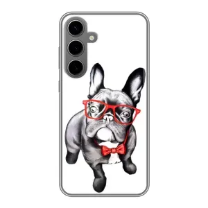 Бампер для Samsung Galaxy S24 Plus с картинкой "Песики" (В очках)