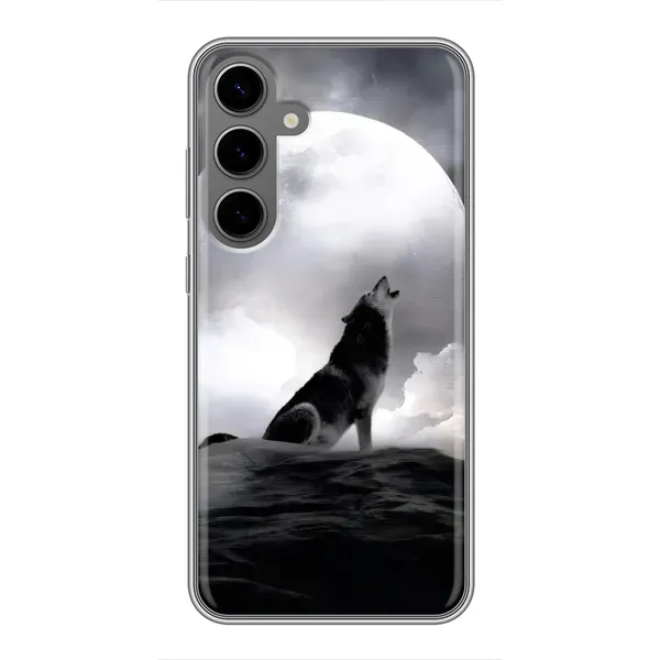 Чехол с рисунком «Волк и луна» для Samsung Galaxy S24 Plus Чехол с рисунком «Волк и луна» для Samsung Galaxy S24 Plus