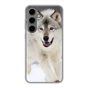 Чехол с Волком на Samsung Galaxy S24 Plus (Волк на снегу)