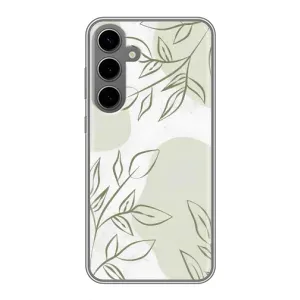 Чохол квітковий дизайн для Samsung Galaxy S24 Plus (Зелений дизайн)