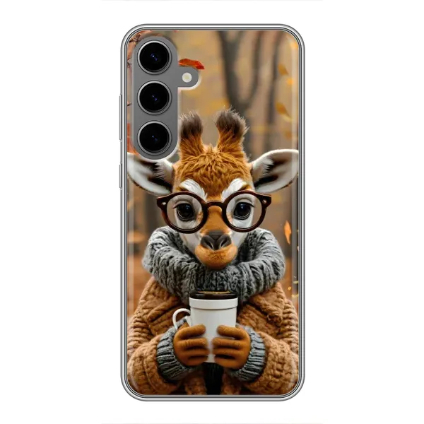 Чехол с рисунком «Жираф с кофе» для Samsung Galaxy S24 Plus Чехол с рисунком «Жираф с кофе» для Samsung Galaxy S24 Plus
