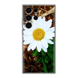 Чехол с ромашками на Samsung Galaxy S24 Ultra (Белая ромашка)