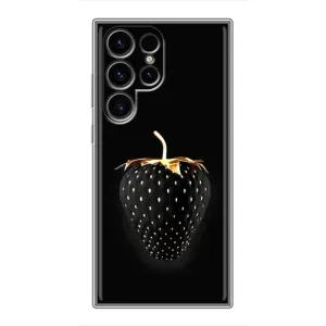 Чехол с изображением вкусной еды для Samsung Galaxy S24 Ultra (Чёрная клубника)