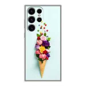 Чехлы с тематикой "ЦВЕТЫ" на Samsung Galaxy S24 Ultra (Цветок-мороженное)