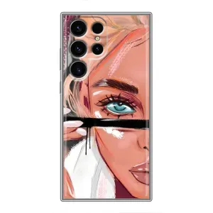 Силиконовый Чехол на Samsung Galaxy S24 Ultra с картинкой Стильных Девушек (Девушка и ресницы)