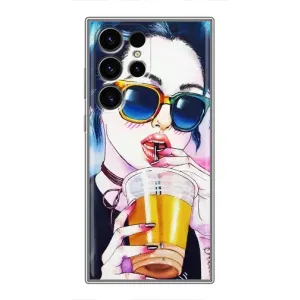 Чехол с картинкой Модные Девчонки Samsung Galaxy S24 Ultra (Девушка с коктейлем)