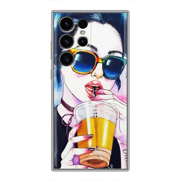 Чехол с рисунком «Девушка с коктейлем» для Samsung Galaxy S24 Ultra Чехол с рисунком «Девушка с коктейлем» для Samsung Galaxy S24 Ultra
