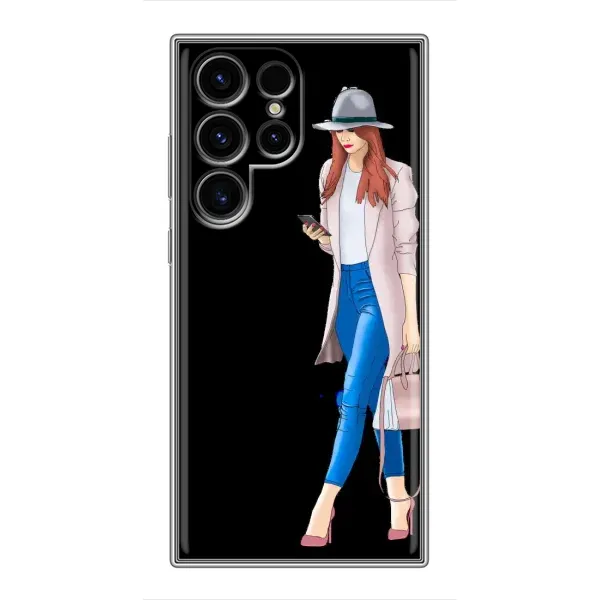 Чехол с рисунком «Девушка со смартфоном» для Samsung Galaxy S24 Ultra Чехол с рисунком «Девушка со смартфоном» для Samsung Galaxy S24 Ultra