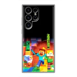 Чехлы для Samsung Galaxy S24 Ultra (Персонажи Майн Крафт) (Герой Майнкрафт)
