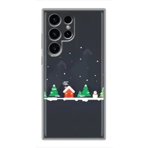 Силиконовый бампер на рождество для Samsung Galaxy S24 Ultra (Город зимний)