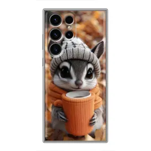 Печатный чехол «Зверята с кофе» для Samsung Galaxy S24 Ultra (Грызунчик с кофе)