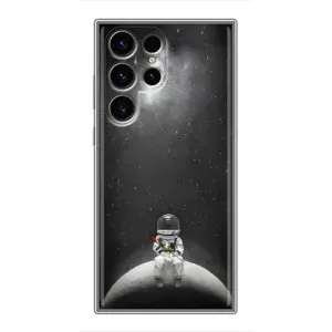 Силиконовый Чехол с принтом "Космонавты" на Samsung Galaxy S24 Ultra (Космонавт романтик)