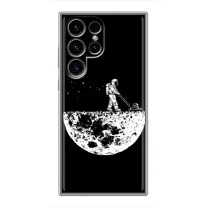 Силиконовый Чехол с принтом "Космонавты" на Samsung Galaxy S24 Ultra (Космонавт)