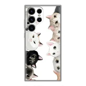 Силиконовый чехол с котиком для Samsung Galaxy S24 Ultra (Коты)