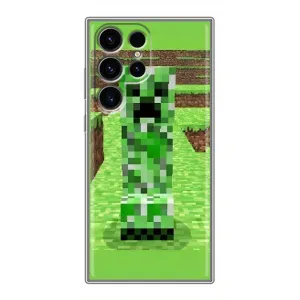 Чехлы для Samsung Galaxy S24 Ultra (Персонажи Майн Крафт) (Крипер 2)